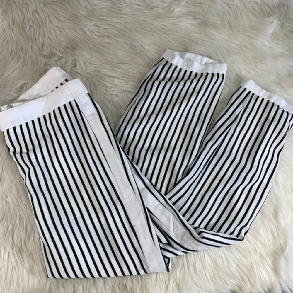 J. Brand Black White Pin Stripe Trouser Size 2